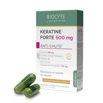 Biocyte KERATINE FORTE 500MG AC NEW Комплекс на основі кератину, вітамінів та мінералів, 40 капсул BYKF500G40 фото